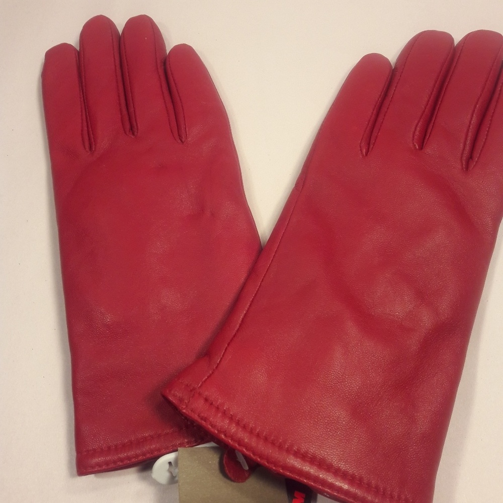 Merona Ladies Red Leather Gloves